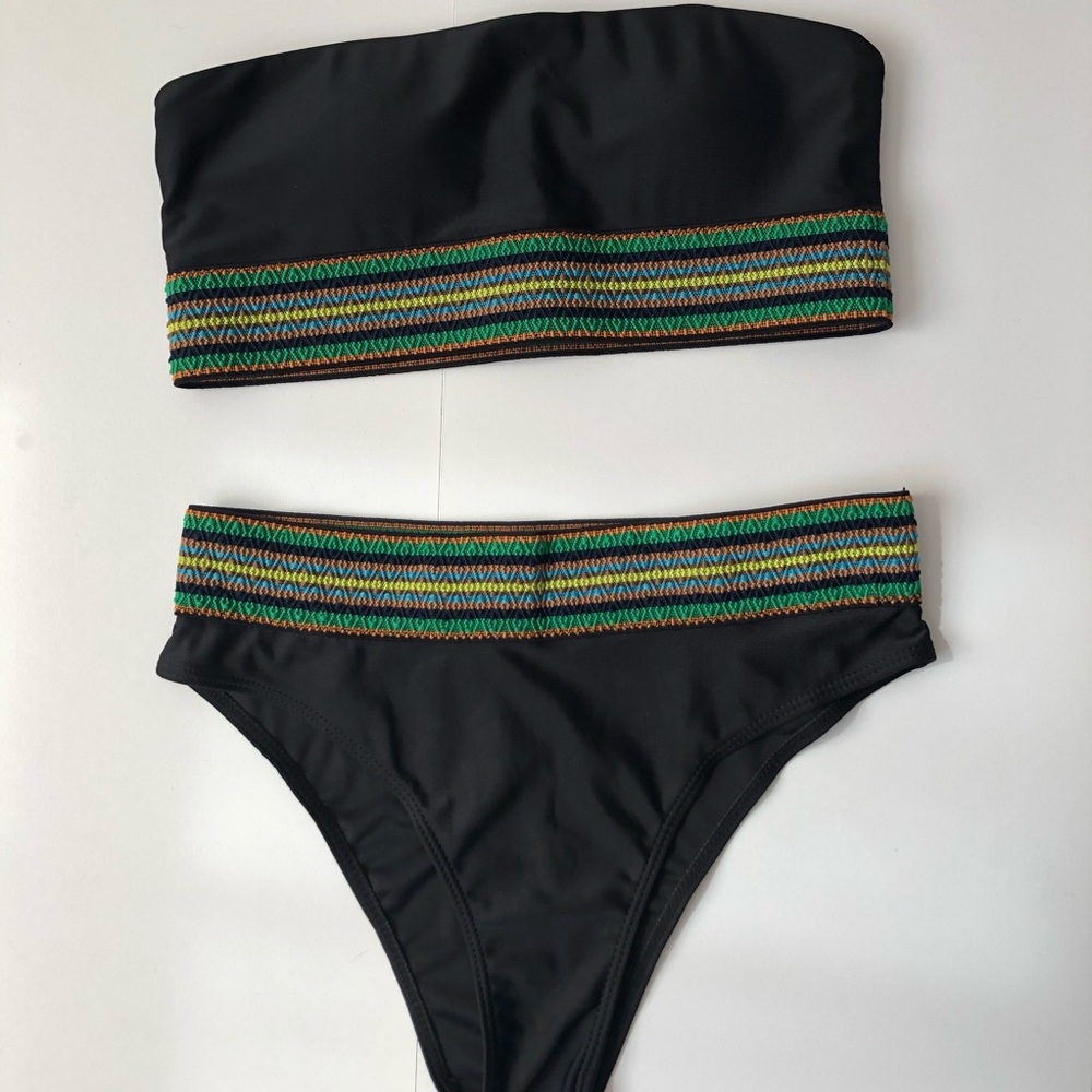 SOLD Romwe high waisted bandeau bikini